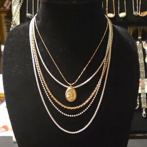 Lucky Brand NWT Gold and Silver Multi-Layer Necklace